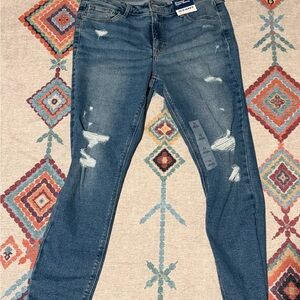 Old Navy Women's Distressed Blue Skinny Jeans